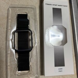 NWT Classic Black Stainless Steel Mesh Smart Watch Band